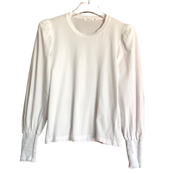 A.L.C. Blouse White Puff Shoulder Long Sleeve Blouse XS - Picture 3 of 12
